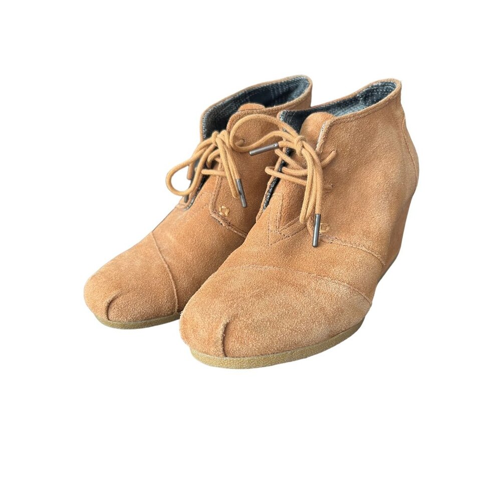 Toms 300512 Desert Suede Wedges Bootie Shoes Ankle Size 9